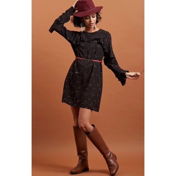 Label Ritu Kumar Black Celestial Ruffle Dress - Picture 3 of 11